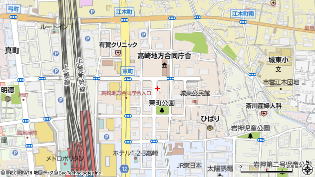 〒370-0045 群馬県高崎市東町の地図