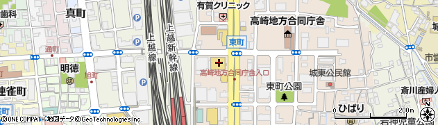 群馬テレビ株式会社　高崎支社周辺の地図