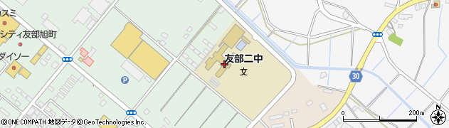 笠間市立友部第二中学校周辺の地図
