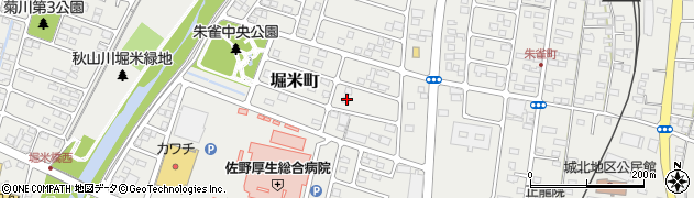 栃木県佐野市堀米町周辺の地図