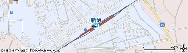 新治駅周辺の地図