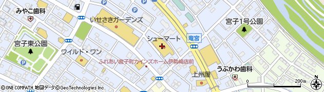 シューマート伊勢崎宮子店周辺の地図