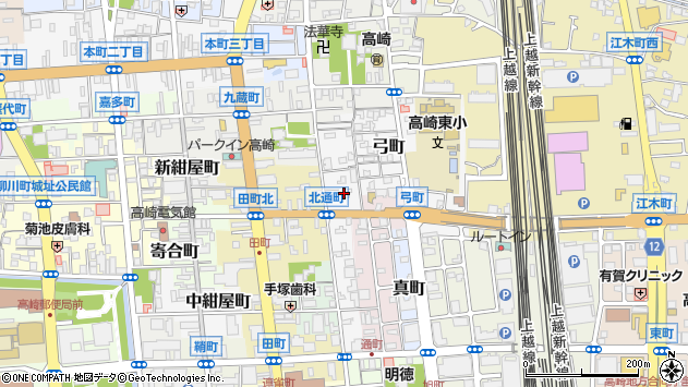 〒370-0056 群馬県高崎市北通町の地図
