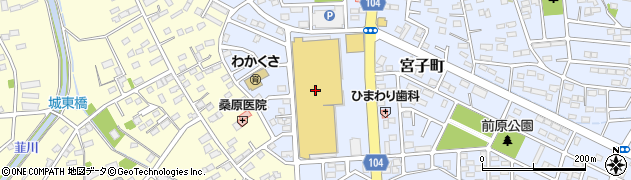 ダイソーメルクス伊勢崎店周辺の地図