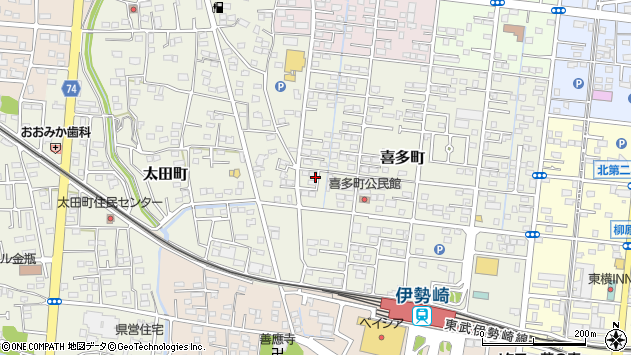 〒372-0056 群馬県伊勢崎市喜多町の地図