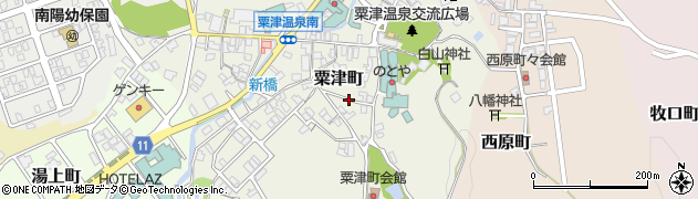 石川県小松市粟津町（ヲ）周辺の地図