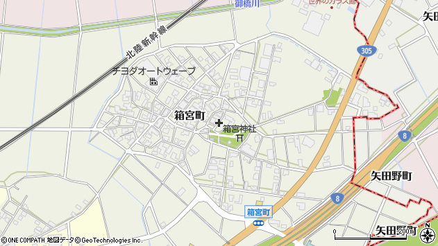 〒922-0303 石川県加賀市箱宮町の地図