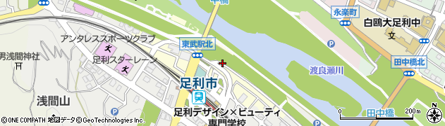 栃木県足利市南町周辺の地図