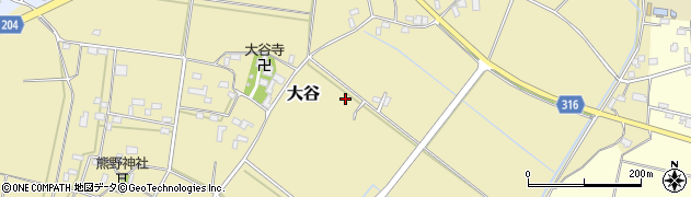 茨城県筑西市大谷周辺の地図
