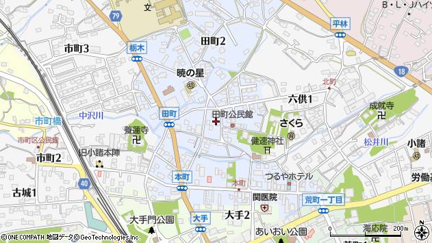 〒384-0028 長野県小諸市田町の地図
