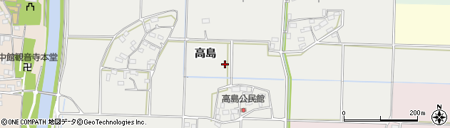 茨城県筑西市高島周辺の地図