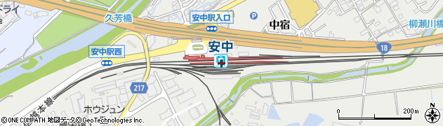 安中駅周辺の地図