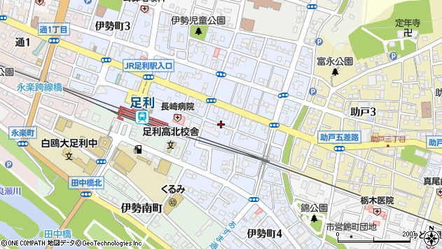 〒326-0053 栃木県足利市伊勢町の地図