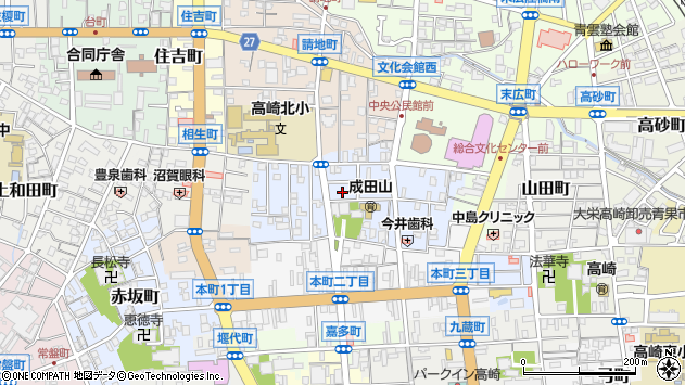 〒370-0812 群馬県高崎市成田町の地図