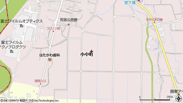 〒327-0001 栃木県佐野市小中町の地図