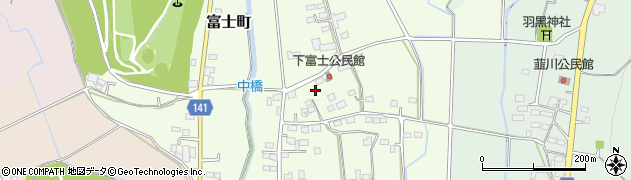 栃木県佐野市富士町周辺の地図