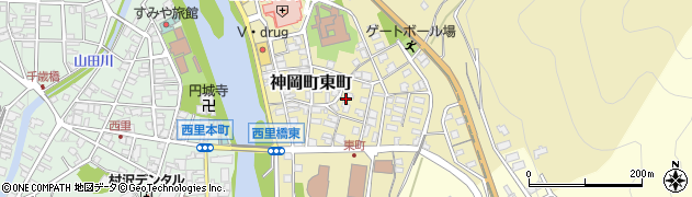 岐阜県飛騨市神岡町東町周辺の地図