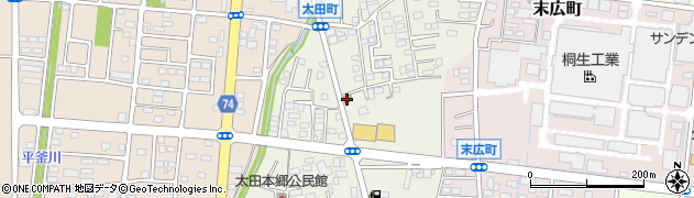 伊勢崎太田郵便局周辺の地図