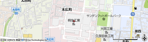 桐生工業株式会社　伊勢崎工場守衛所周辺の地図