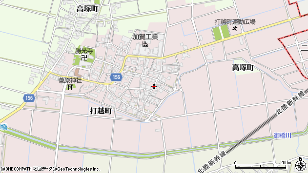 〒922-0302 石川県加賀市打越町の地図