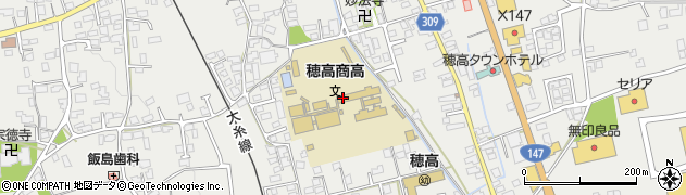 長野県穂高商業高等学校　職員室周辺の地図