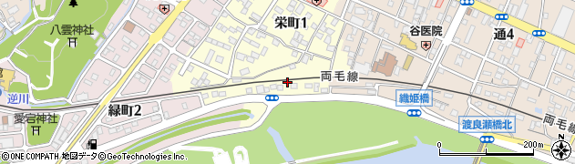 栃木県足利市栄町周辺の地図