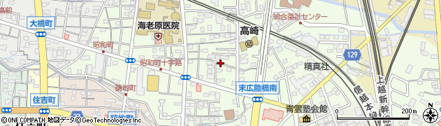 群馬県高崎市昭和町周辺の地図