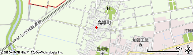 石川県加賀市高塚町ヘ周辺の地図