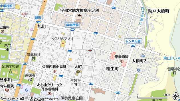 〒326-0056 栃木県足利市大町の地図