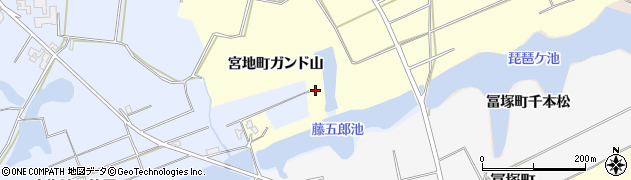 石川県加賀市宮地町（ガンド山）周辺の地図