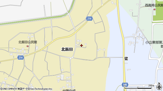 〒323-0803 栃木県小山市北飯田の地図