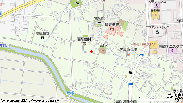 〒370-0016 群馬県高崎市矢島町の地図
