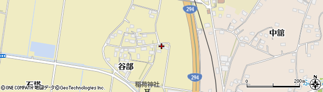 茨城県筑西市谷部110周辺の地図