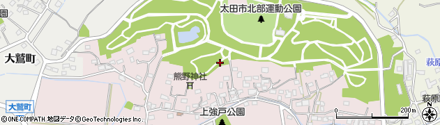 群馬県太田市上強戸町周辺の地図