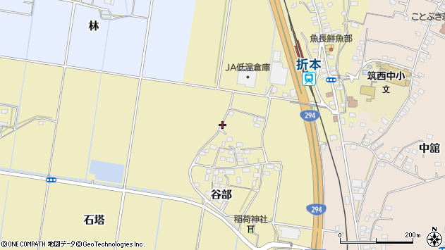 〒308-0006 茨城県筑西市谷部の地図