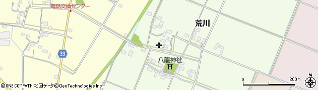 栃木県小山市荒川周辺の地図