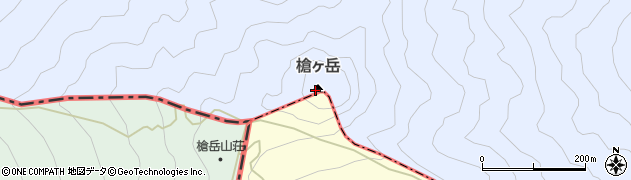 槍ケ岳周辺の地図