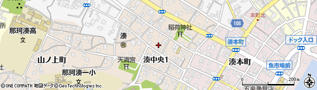 茨城県ひたちなか市湊中央周辺の地図