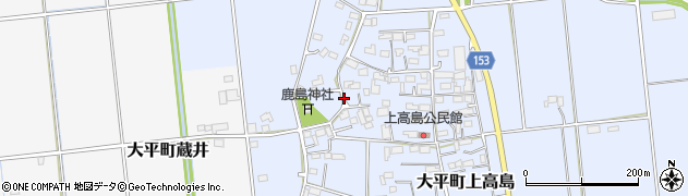 栃木県栃木市大平町上高島周辺の地図