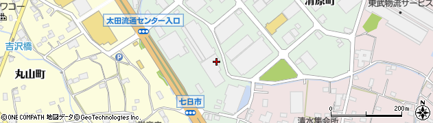 群馬県太田市清原町周辺の地図
