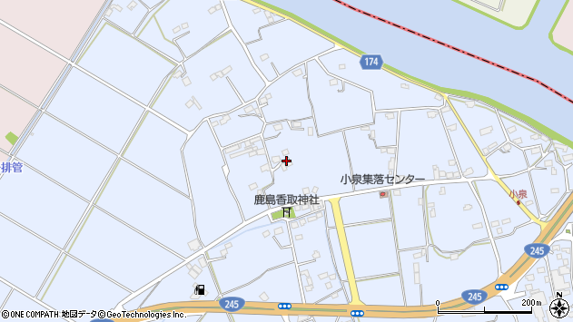 〒311-1111 茨城県水戸市小泉町の地図