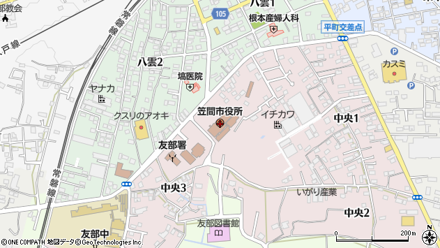 〒309-1600 茨城県笠間市（以下に掲載がない場合）の地図