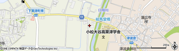 石川県小松市下粟津町ぬ周辺の地図