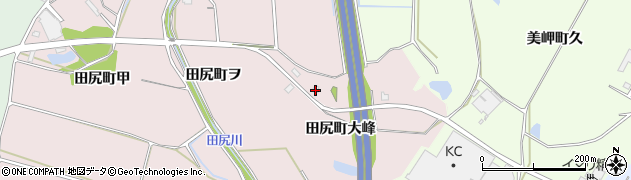 石川県加賀市田尻町大峰周辺の地図