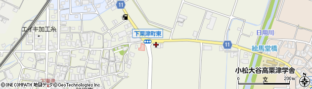 石川県小松市下粟津町（を）周辺の地図