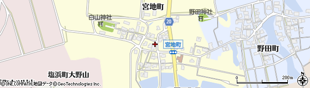 石川県加賀市宮地町（ト）周辺の地図