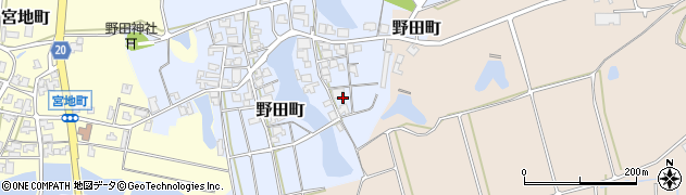 石川県加賀市野田町（キ）周辺の地図