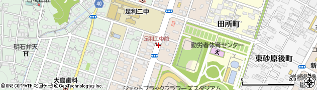 栃木県足利市西砂原後町周辺の地図