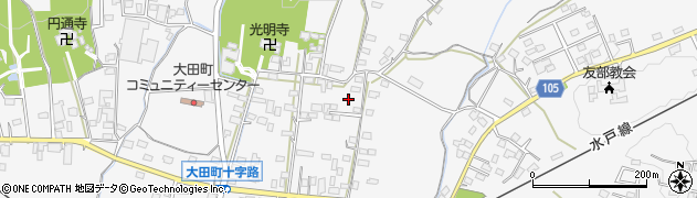 茨城県笠間市大田町周辺の地図