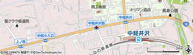 中軽井沢西周辺の地図